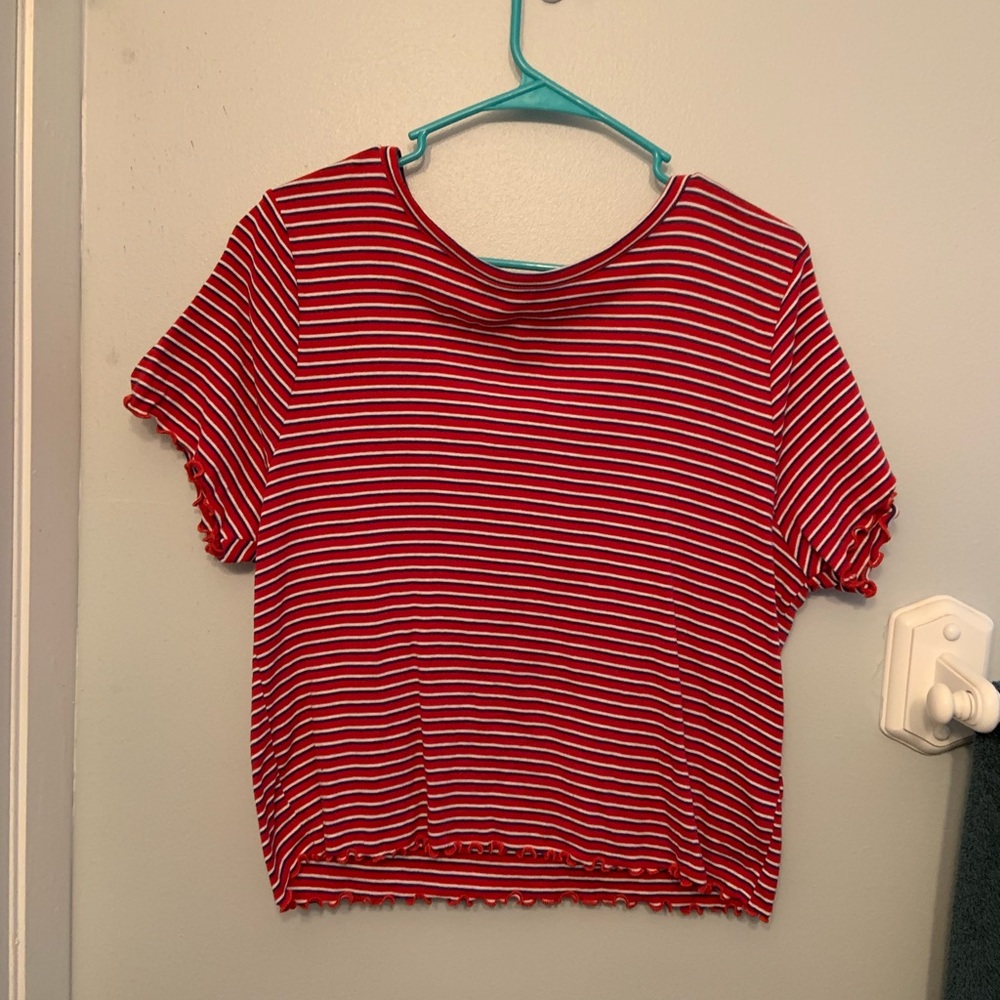 forever 21 plus cropped stripped t shirt